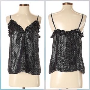 Rebecca Taylor Silver Metallic Top